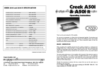 Creek A50i & A50iR Operating Instructions 